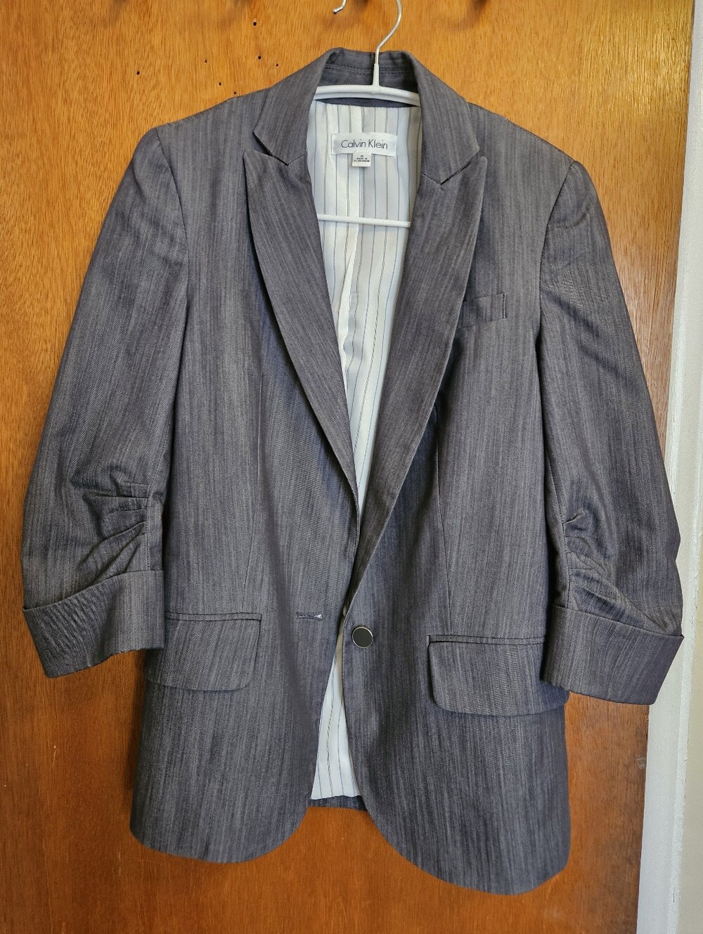 Calvin Klein Gray Pinstripe Women's Blazer
